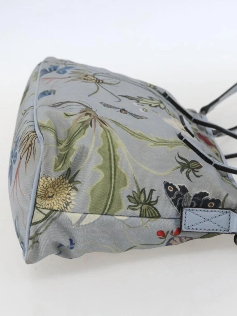 GUCCI Botanical Tote Bag Canvas 2way Blue Silver 353440 Auth BA9018 - Picture 5 of 16